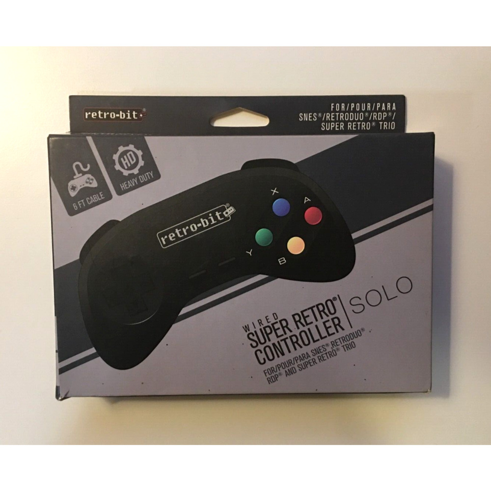 Retro-Bit - Super Retro RDP Wired Controller for Nintendo SNES - Black - Sealed